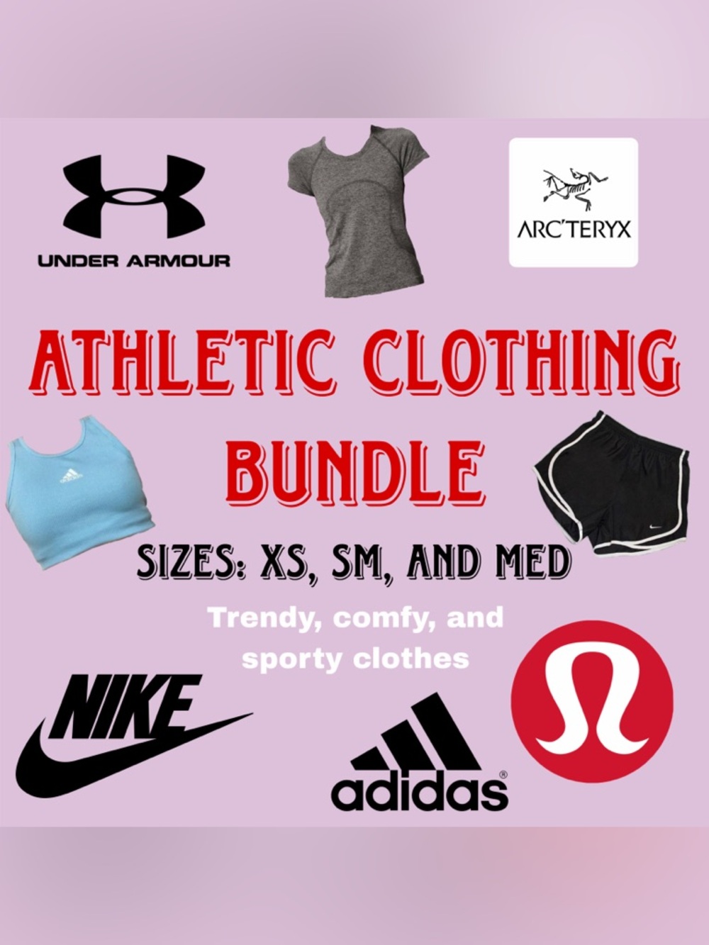 Mystery Athletic Clothing Bundle - Size can be extra small, small, and medium.